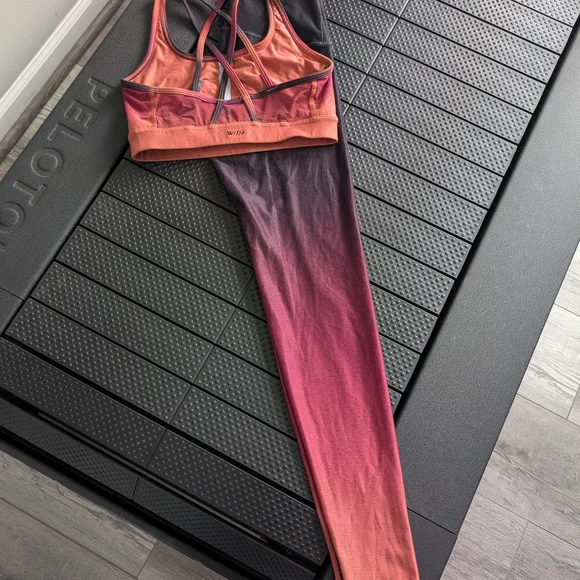 Peloton Ombre Pink and Black Activewear Set - Picture 2 of 7